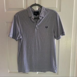 Fred Perry Navy and White Striped Polo